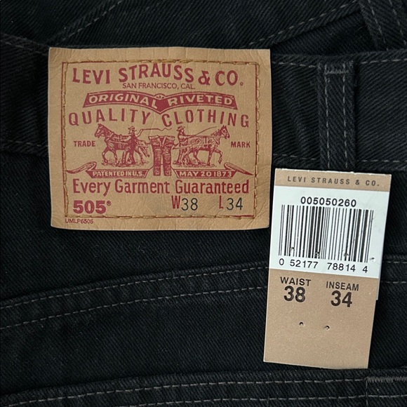 Vintage Levi’s 505 mens Size 38 x 34 black jeans. New with tags. Canada Oct 1990 - Picture 6 of 10